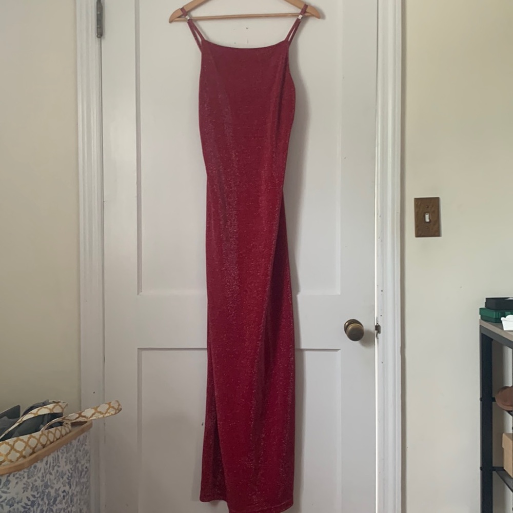 Ruby Red Sparkly Dress Size Medium - image 2